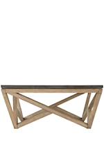 Riverside Furniture Hawkins Rustic Square End Table with Geometric Base