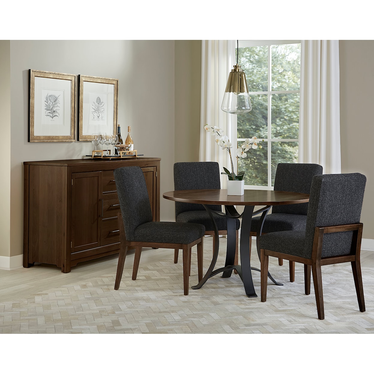 Virginia House Crafted Cherry - Dark Upholstered Side Dining Chair