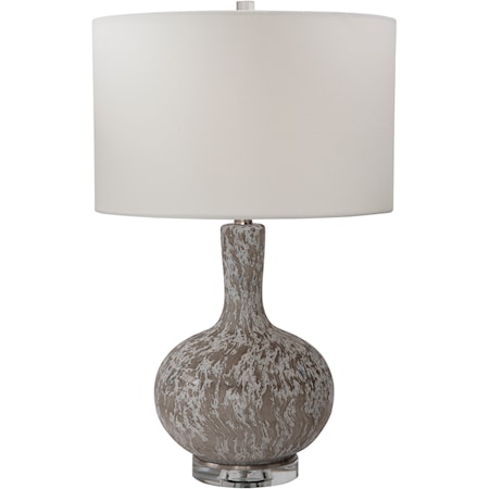 Turbulence Distressed White Table Lamp