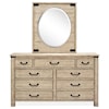 Magnussen Home Radcliffe Bedroom Dresser with Oval Portrait  Mirror