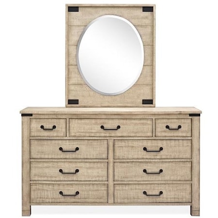 Dresser with Oval Portrait  Mirror