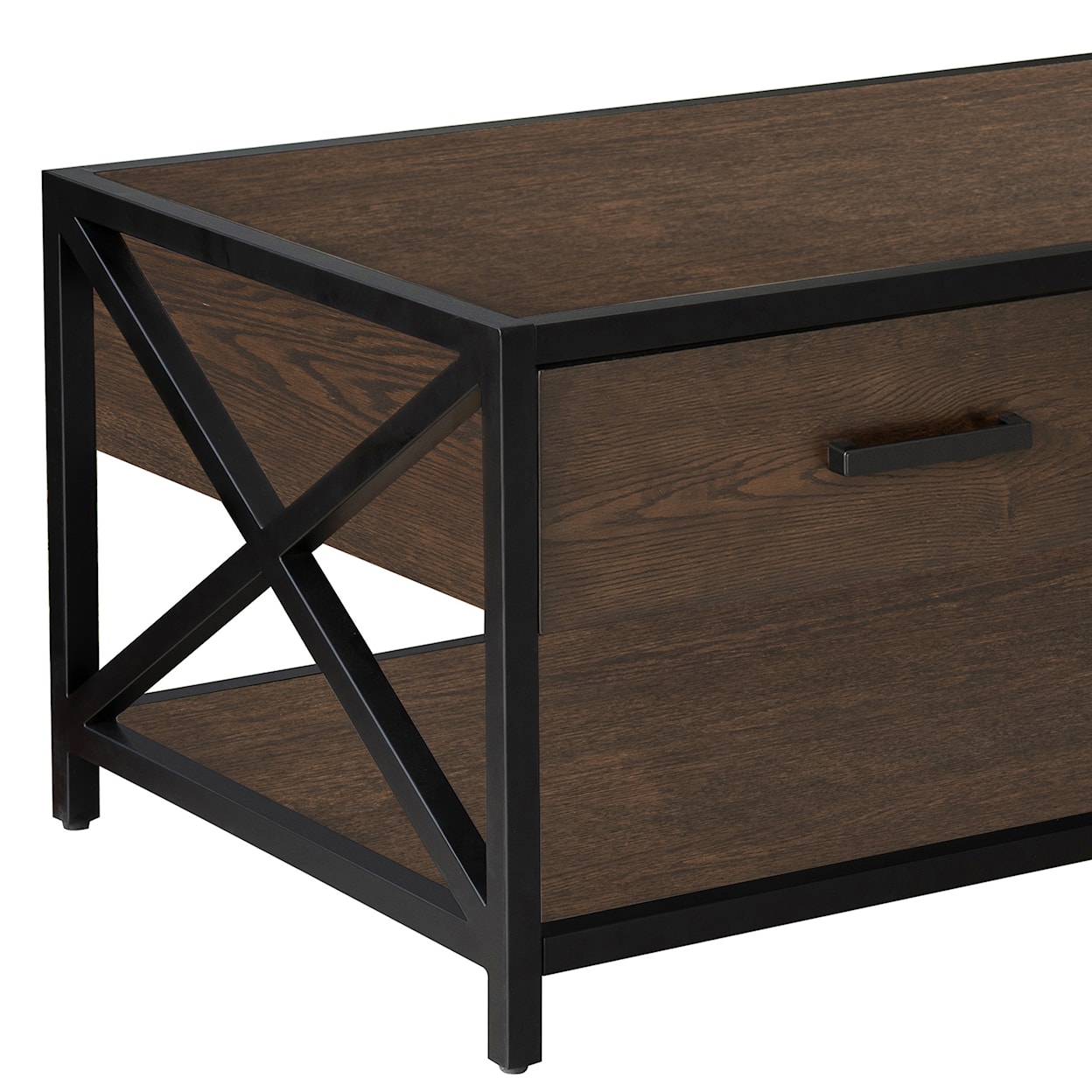 Accentrics Home Accents Metal Framed Two Drawer Cocktail Table