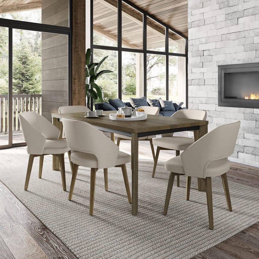 Upholstered Barrel Back Dining Arm Chair