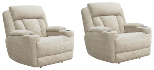 Casual Power Recliner with Power Headrest (Set of 2)