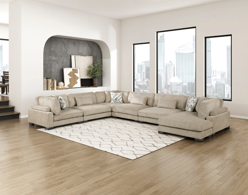 6-Piece Sectional Sofa with Chaise