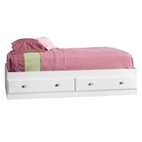 Transitional Twin Mate's Bed with Two Side Storage Drawers