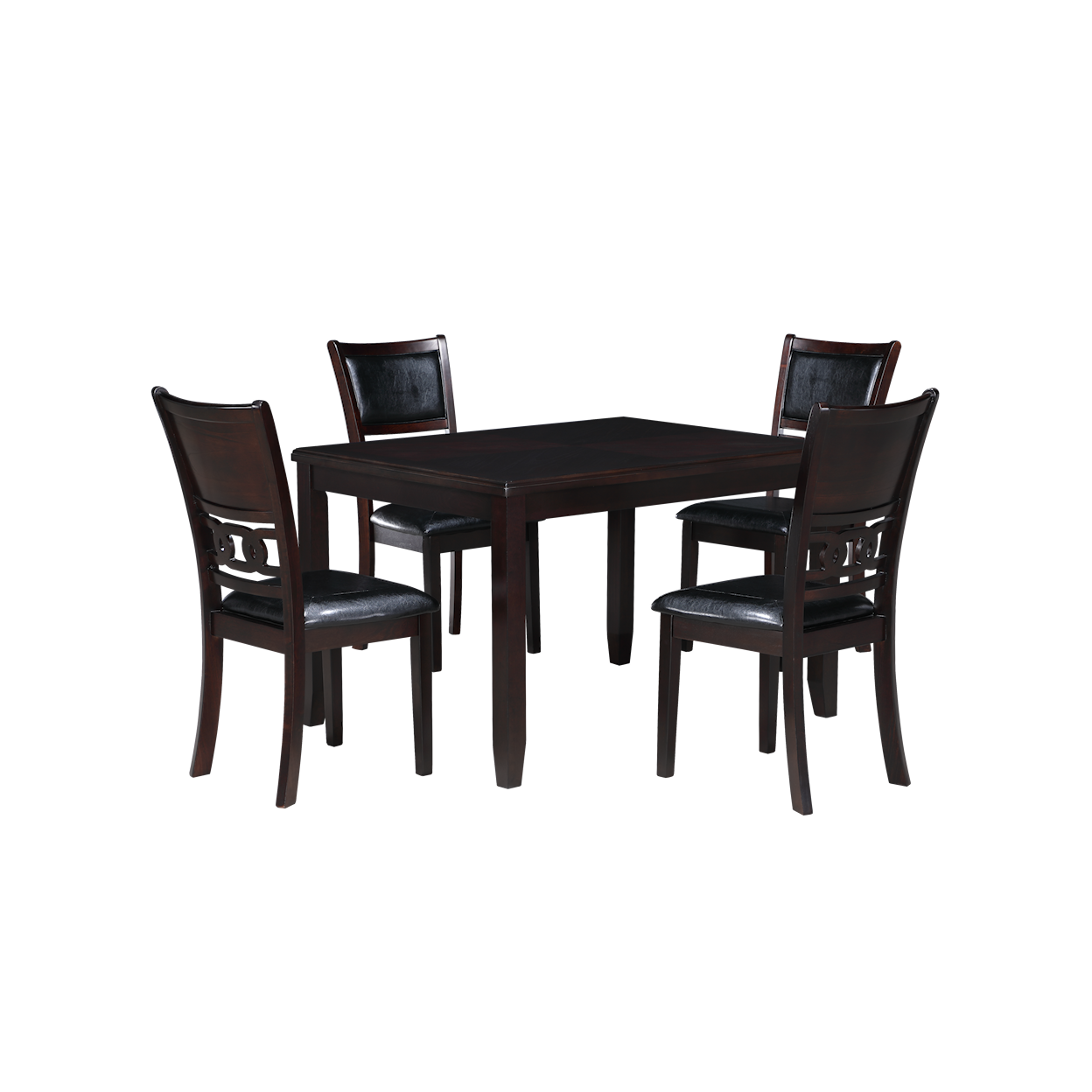 New Classic Gia 48" Dining Table + 4 Chairs Set