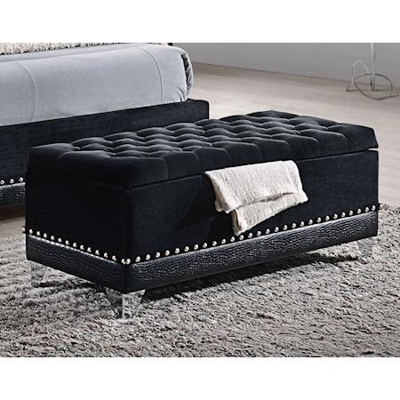 Barzini Velvet Tufted Storage Bench