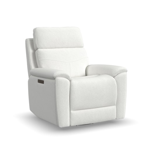 Refined Power Swivel Gliding Recliner with Power Headrest and Lumbar