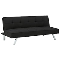 Contemporary Flip Flop Armless Sofa with Angled Metal Legs and USB Charging
