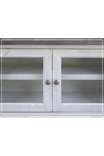 IFD International Furniture Direct Stone Stone Farmhouse 2-Door 93" TV Stand with Open Shelves