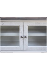 International Furniture Direct Stone Stone Farmhouse 2-Door 93" TV Stand with Open Shelves
