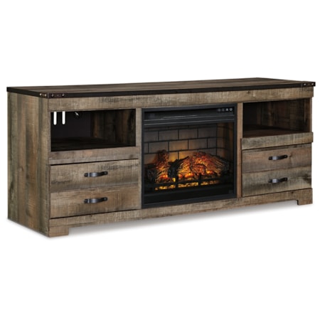 63" TV Stand With Electric Fireplace