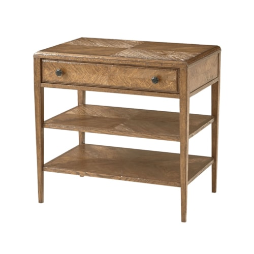 Transitional Nightstand with Two Shelves