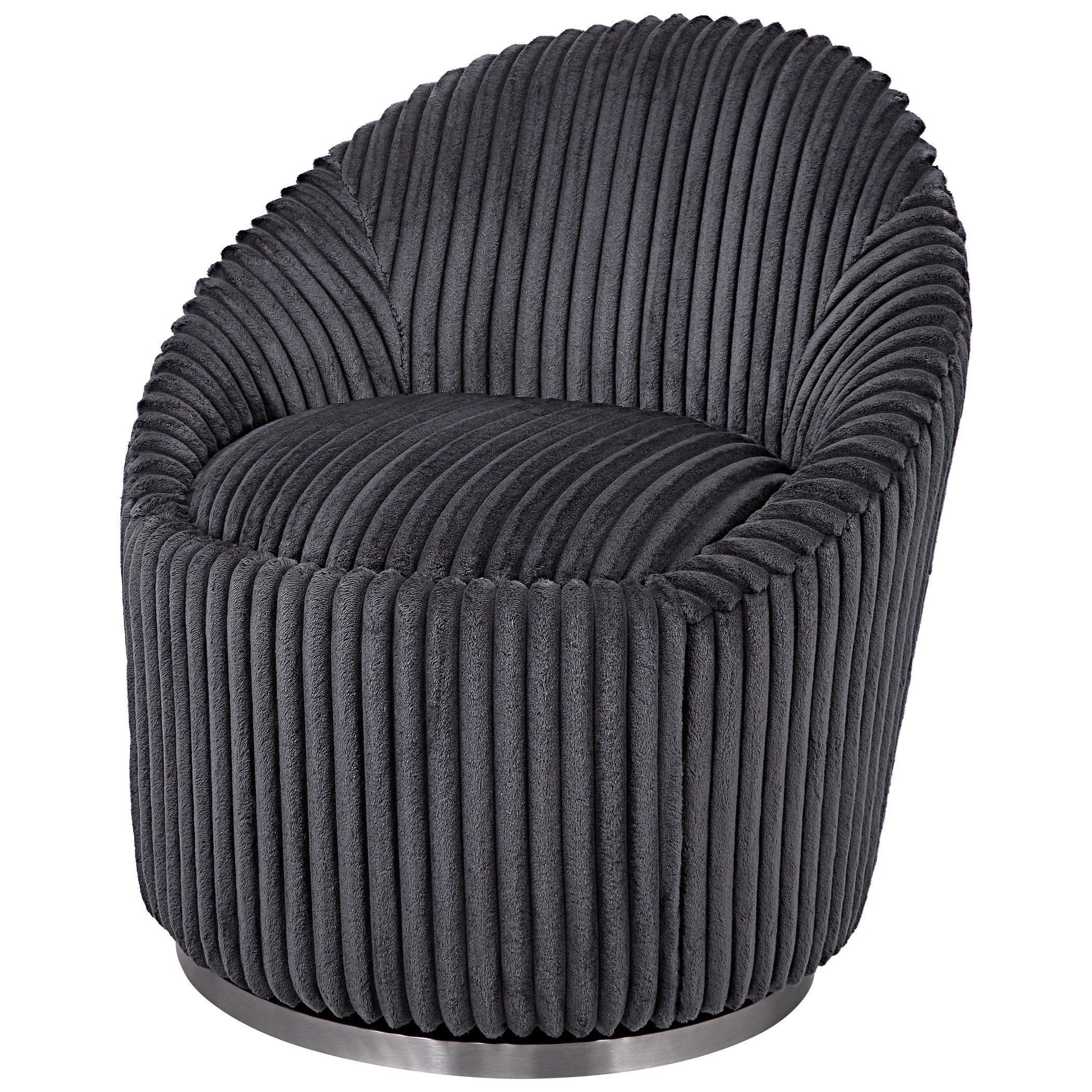 Uttermost Accent Furniture - Accent Chairs Crue Gray Fabric Swivel Chair