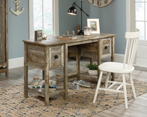 Granite Trace Rustic Double Pedestal Desk