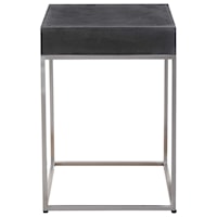 Black Concrete Accent Table