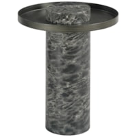 Contemporary End Table with Metal Top