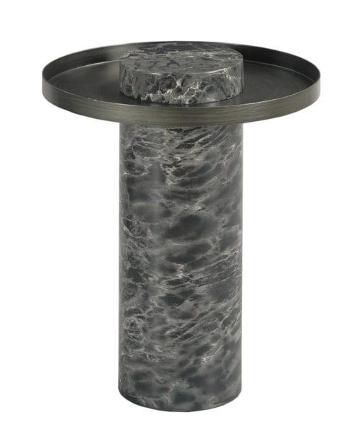 Contemporary End Table with Metal Top