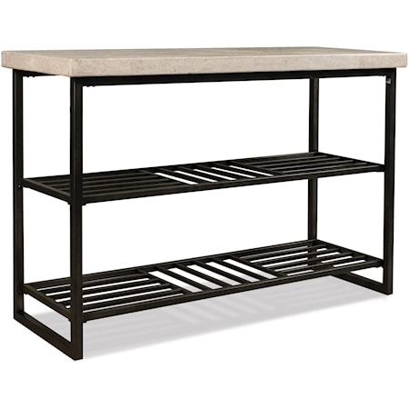 Contemporary Top Console Table with 2-Open Shelves