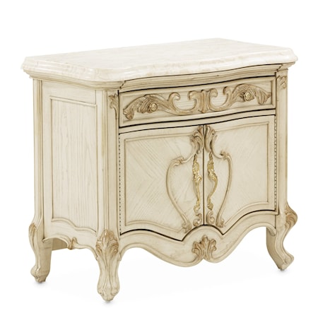 Traditional Marble Top Nightstand