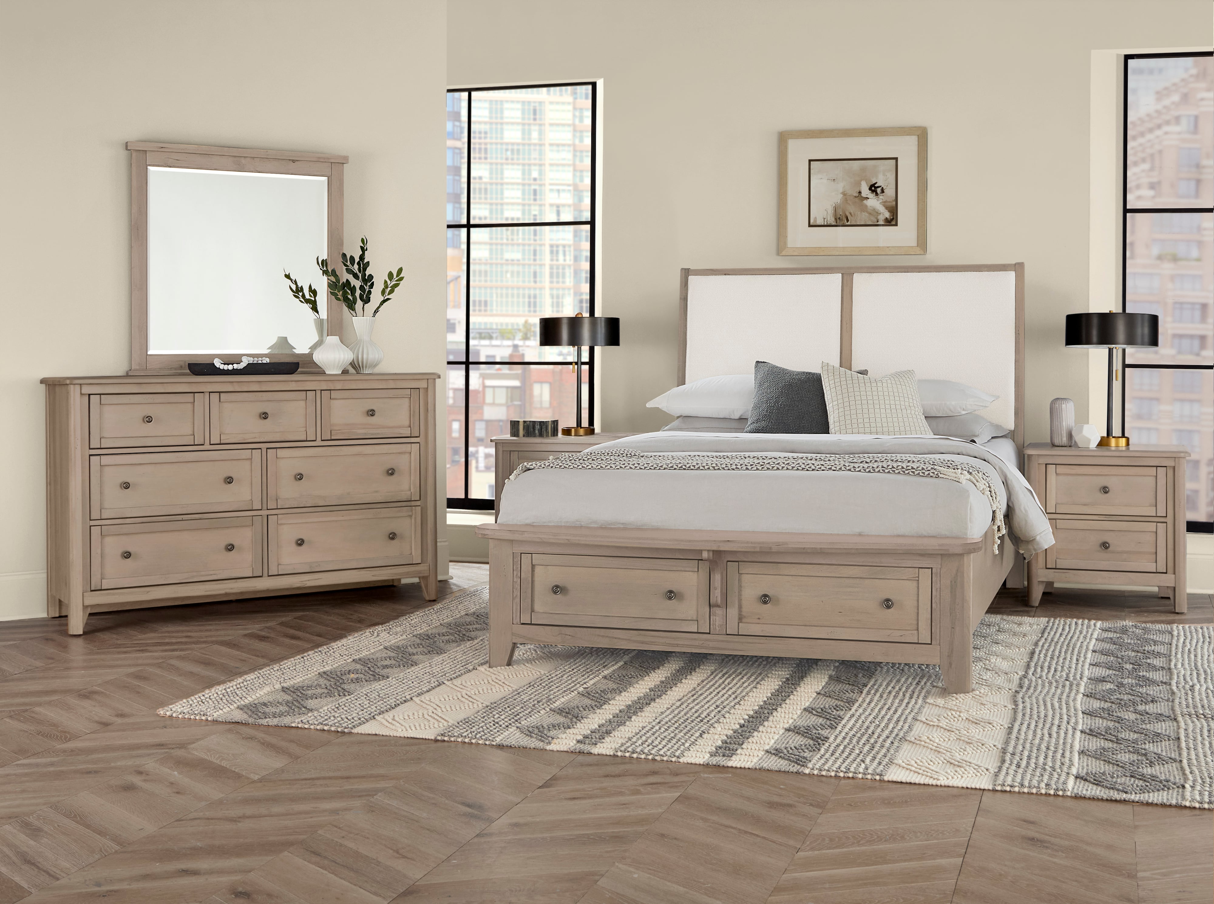 Vaughan Bassett Woodbridge 821-227 Transitional 2-Drawer Nightstand ...