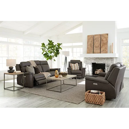 Asher 3-Peice Living Room Set - Sofa, Loveseat, Recliner