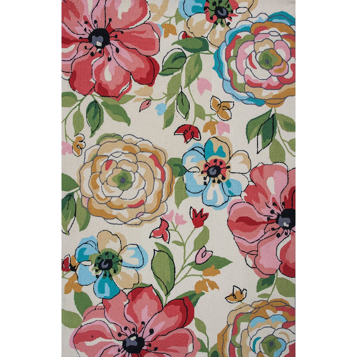 Kas Sonesta 2' X 7'6" Sand Floral Splash Area Rug