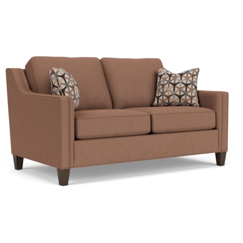 Transitional Loveseat with Tapered Legs