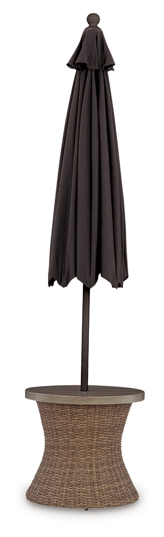 Round End Table W/Umb Opt