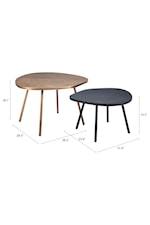 Zuo Castelo Collection Contemporary Brass and Black Coffee Table Set