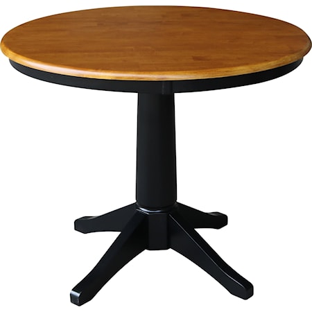 36'' Pedestal Table in Cherry / Black