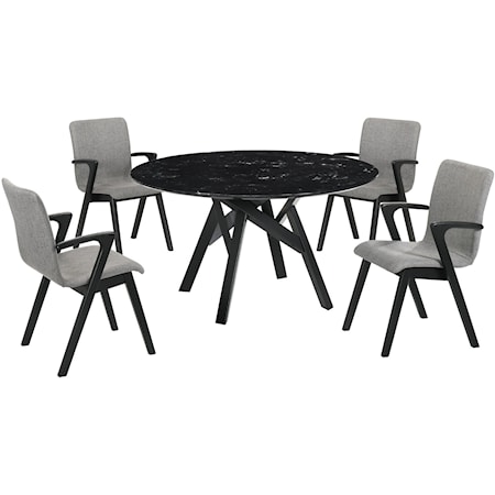 5 Piece Black Dining Set