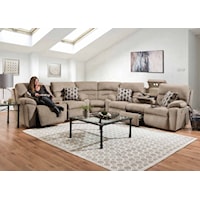 Casual 4-Piece Sectional Sofa with Drop-Down Table & USB Ports