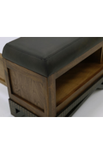 International Furniture Direct Walnut Transitional Queen Bed with Footboard Storage Bench