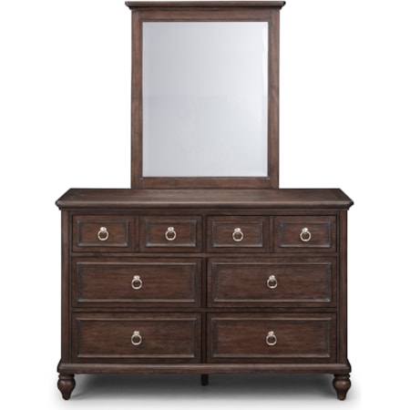 Dresser and Mirror Set