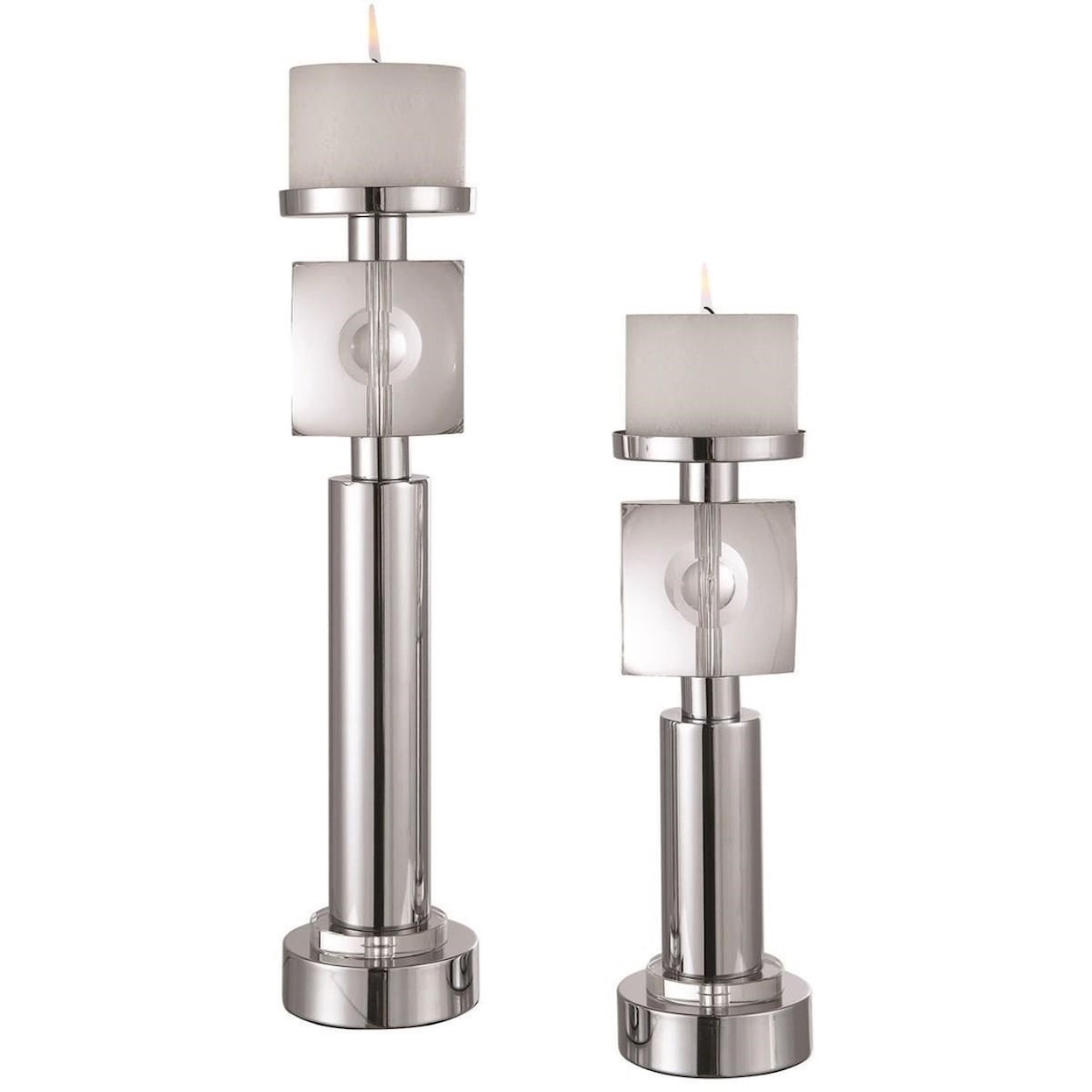 Uttermost Accessories - Candle Holders Kyrie Nickel Candleholders, Set/2