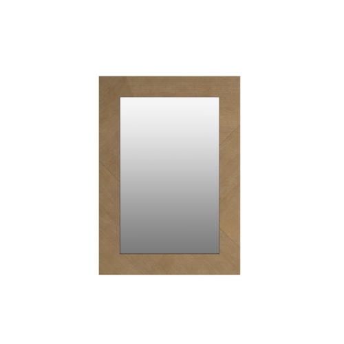 Contemporary Rectangular Wall Mirror with Geometric Beading