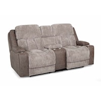 Casual Power Reclining Loveseat with Power Headrest