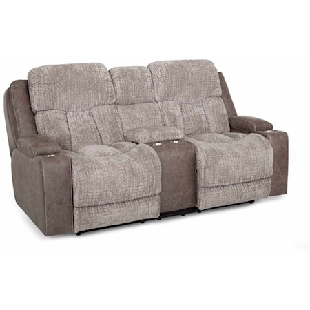 Casual Power Reclining Loveseat with Power Headrest