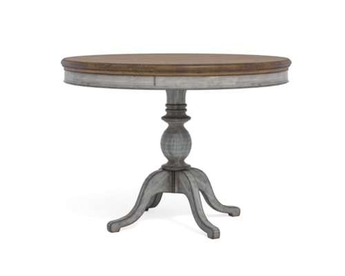 Relaxed Vintage Pedestal Counter Height Dining Table with Leaves