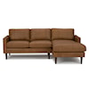 Best Home Furnishings Trafton Leather Chaise Sofa w/ USB Port & Wood Feet