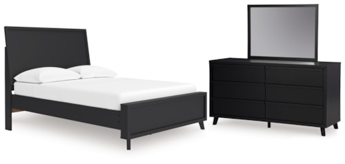 Full Panel Platform Bed, Dresser And Mirror