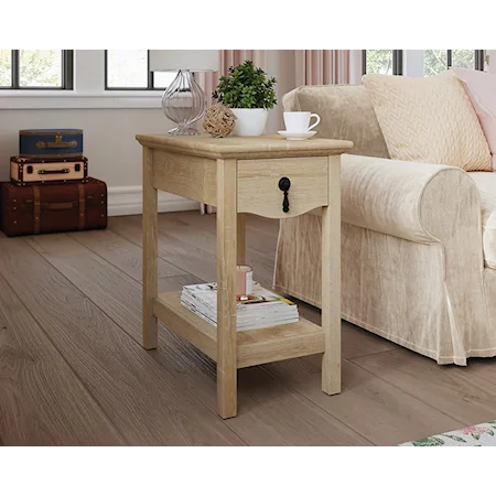 Traditional 1-Drawer Side Table with Lower Storage Shelf