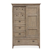 Door Chest with Six Drawers and Adjustable Shelves