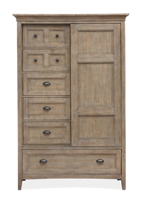 Door Chest with Six Drawers and Adjustable Shelves