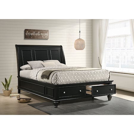 Wood King Storage Panel Bed