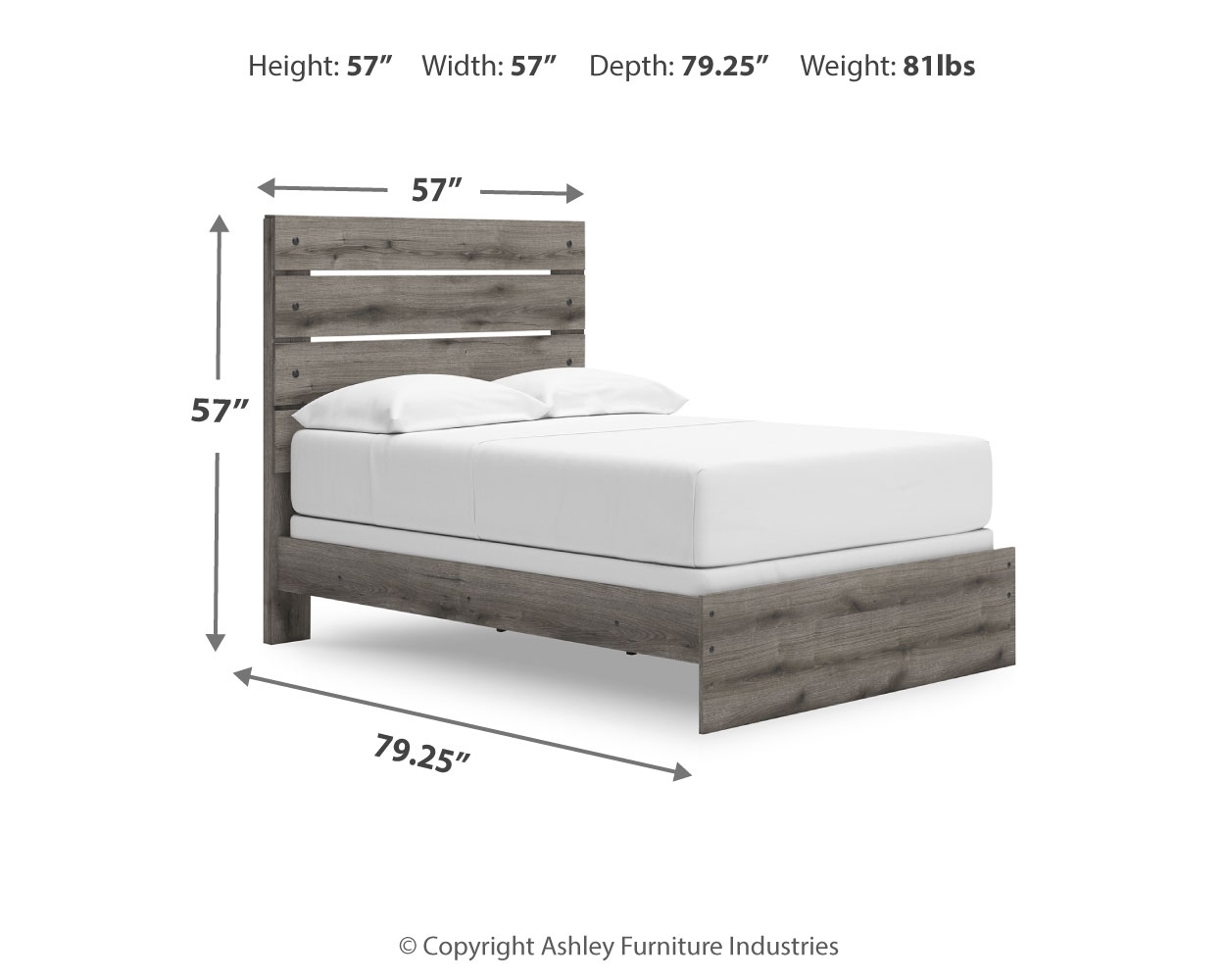 StyleLine Graystorm Full Panel Bed