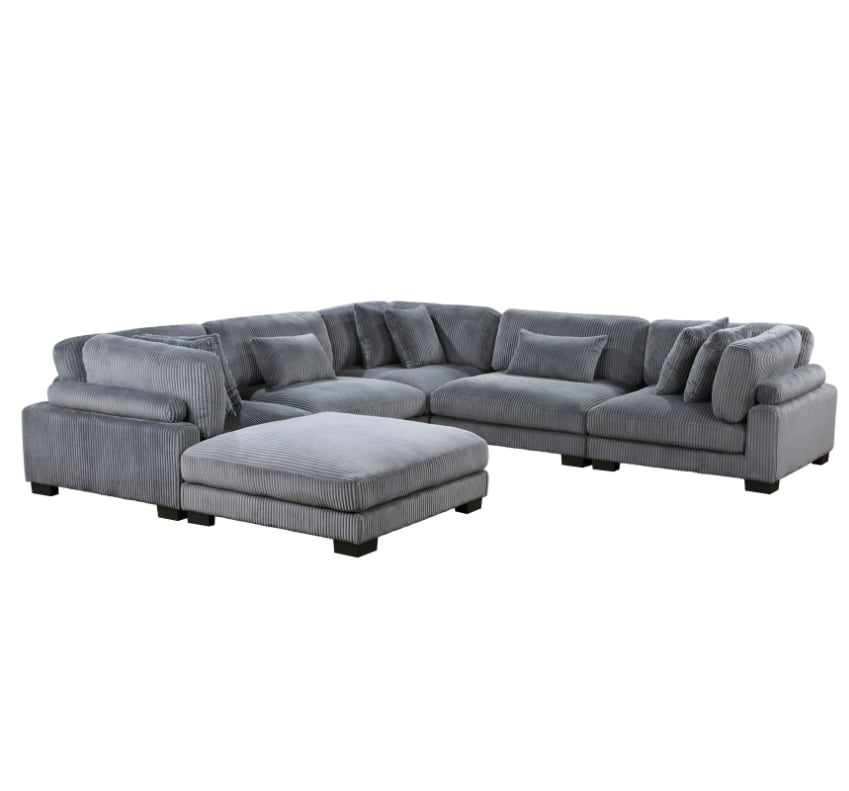 Homelegance Traverse 6-Piece Sectional Sofa with Ottoman
