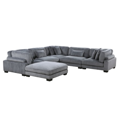 6-Piece Sectional Sofa with Ottoman